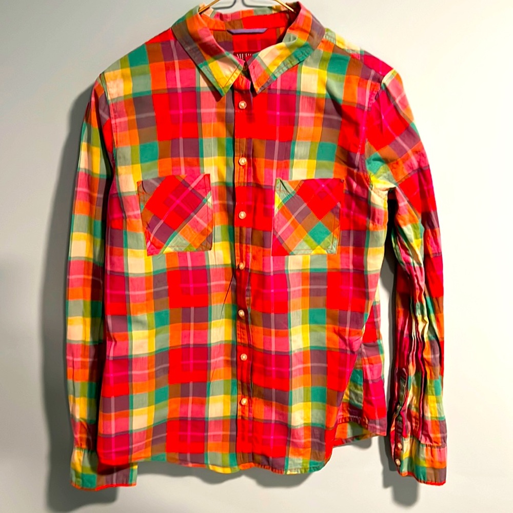 Thin plaid shirt.